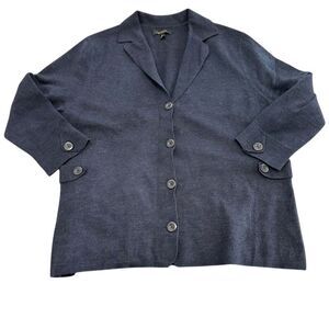 Twin‎ hill Men's XL Blue Knit Blazer Cardigan Casual Fall